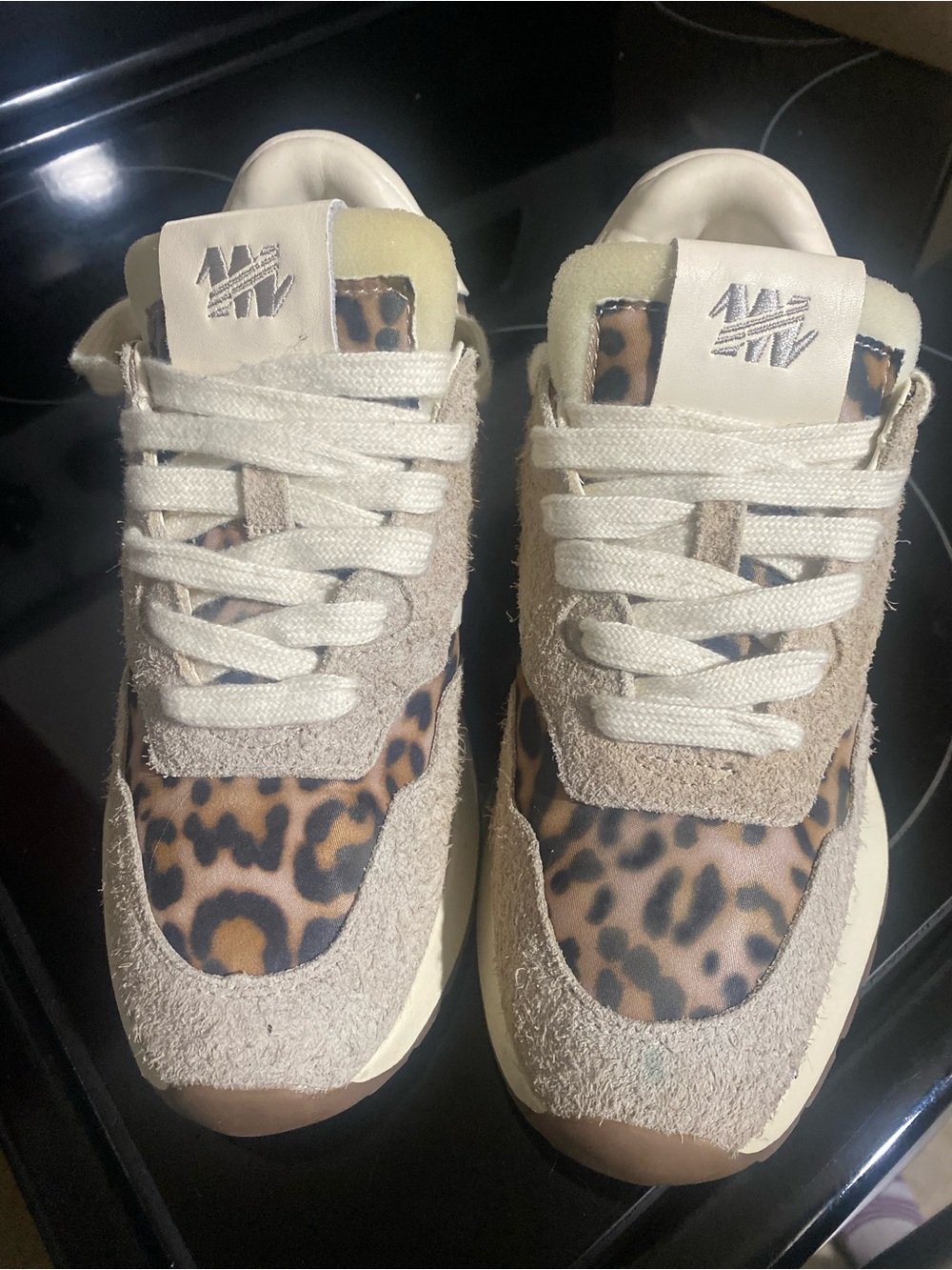 Steve Madden Burst Sneakers Beige and Leopard Print